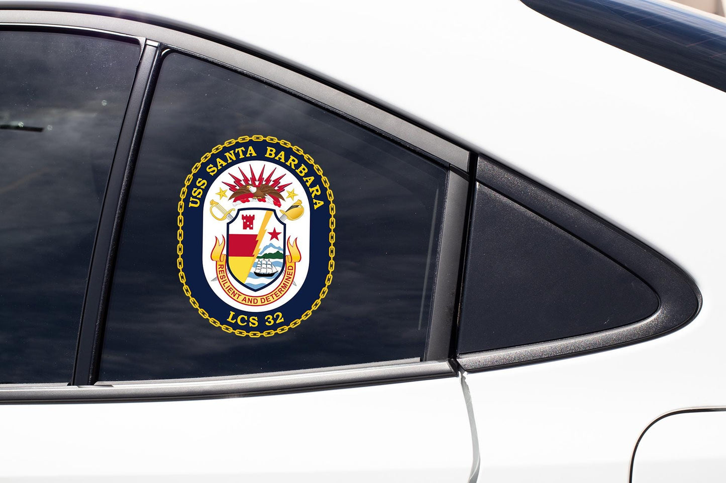 a car with a sticker on the side of it