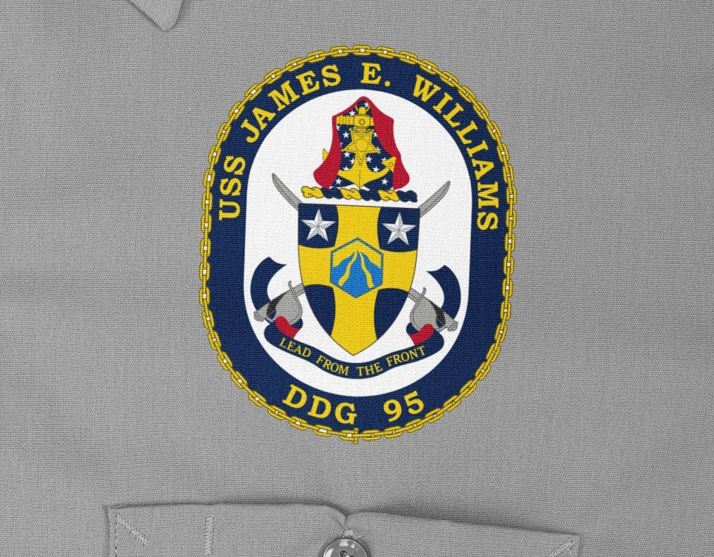 USS James E. Williams DDG-95 Badge Iron On Heat Transfer Vinyl HTV Arleigh Burke Class Destroyer