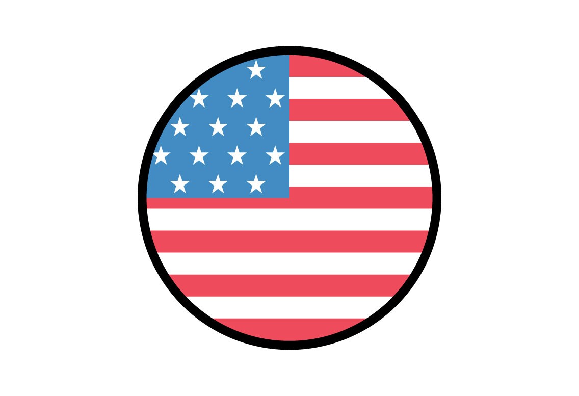 United States Flag Circle Sticker Decal