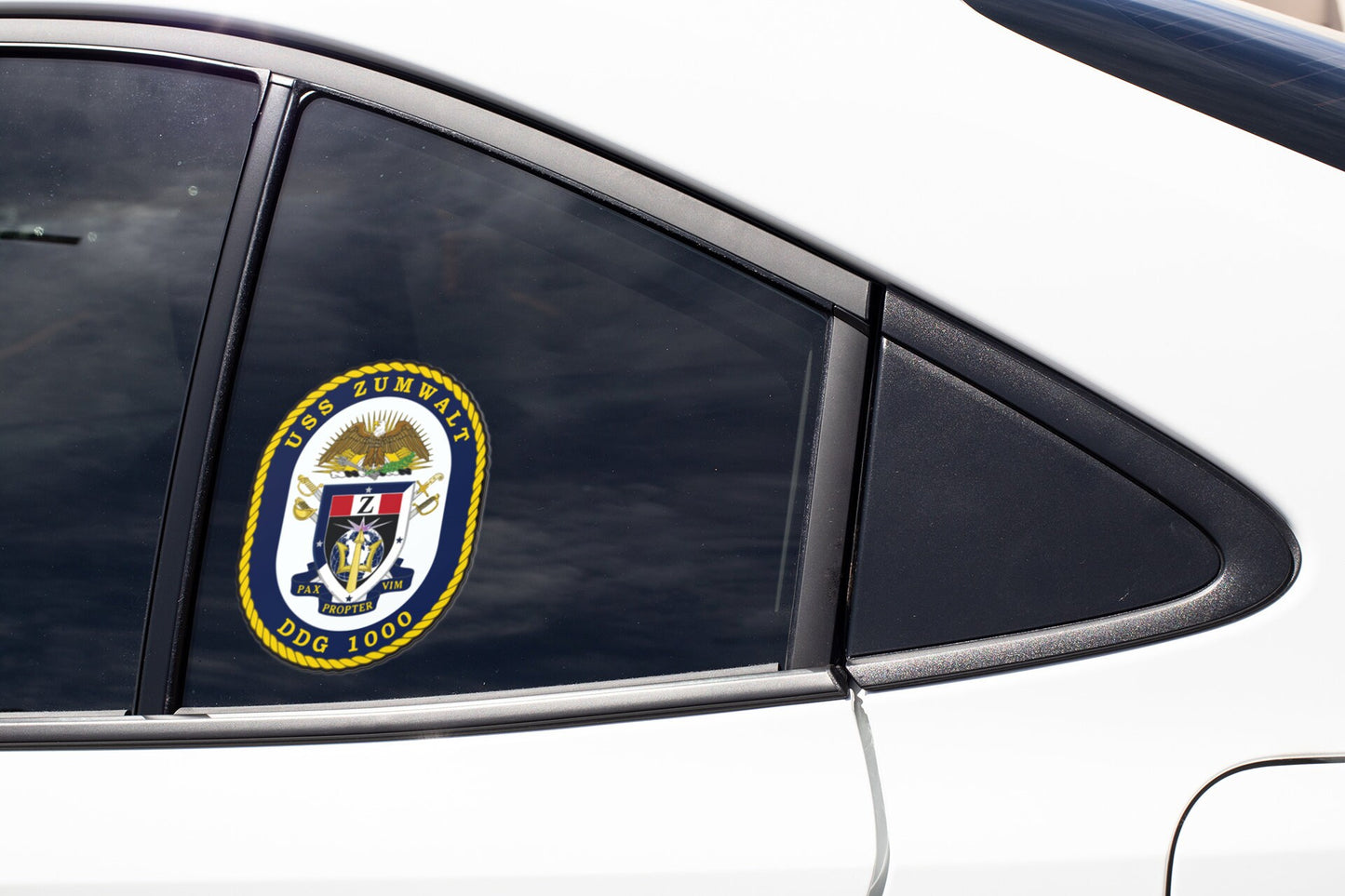USS Zumwalt DDG-1000 Badge Sticker Decal Zumwalt Class Destroyer Car Sticker Bumper Sticker for Car Emblem