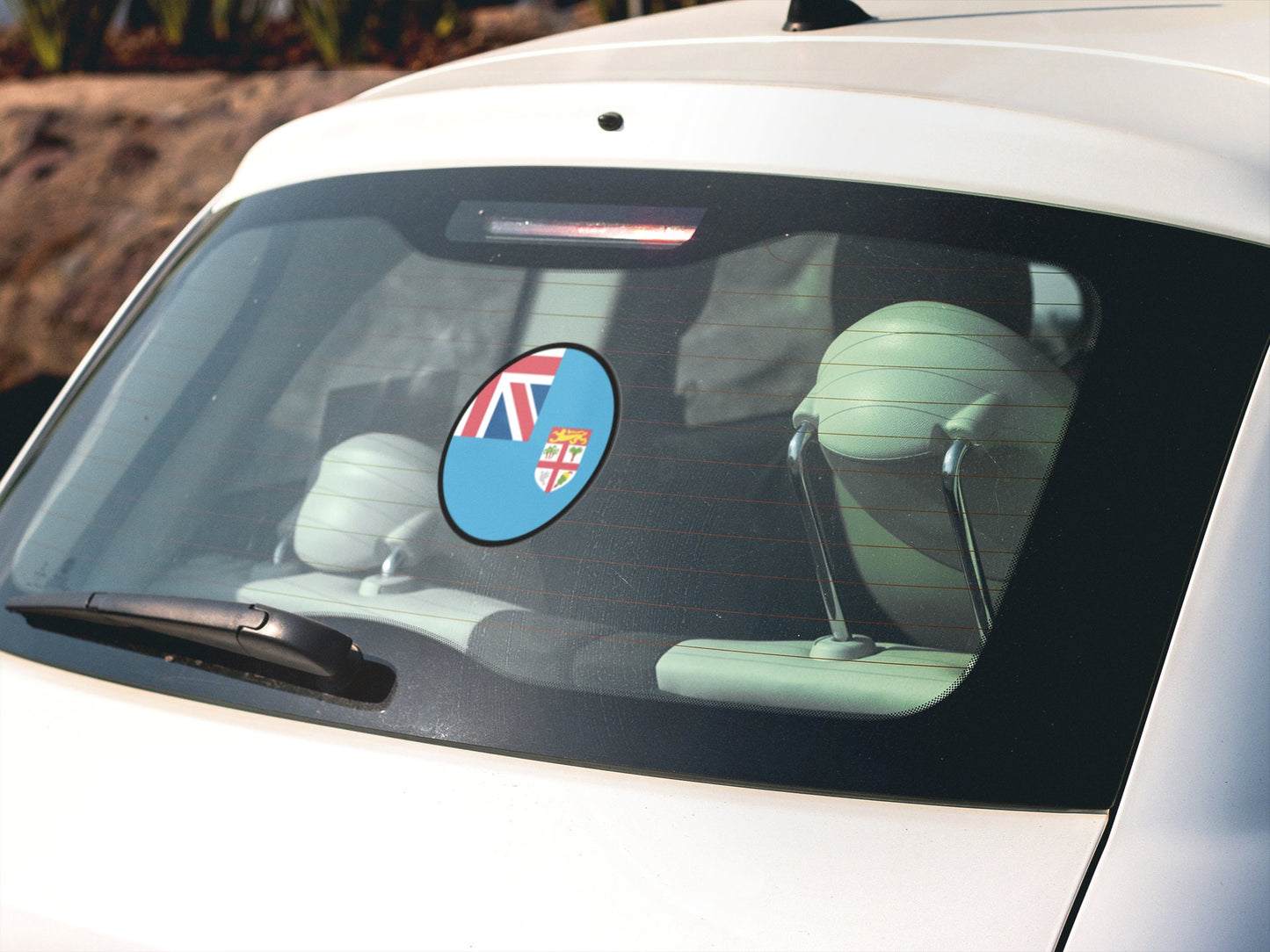 Fiji Flag Circle Sticker Decal