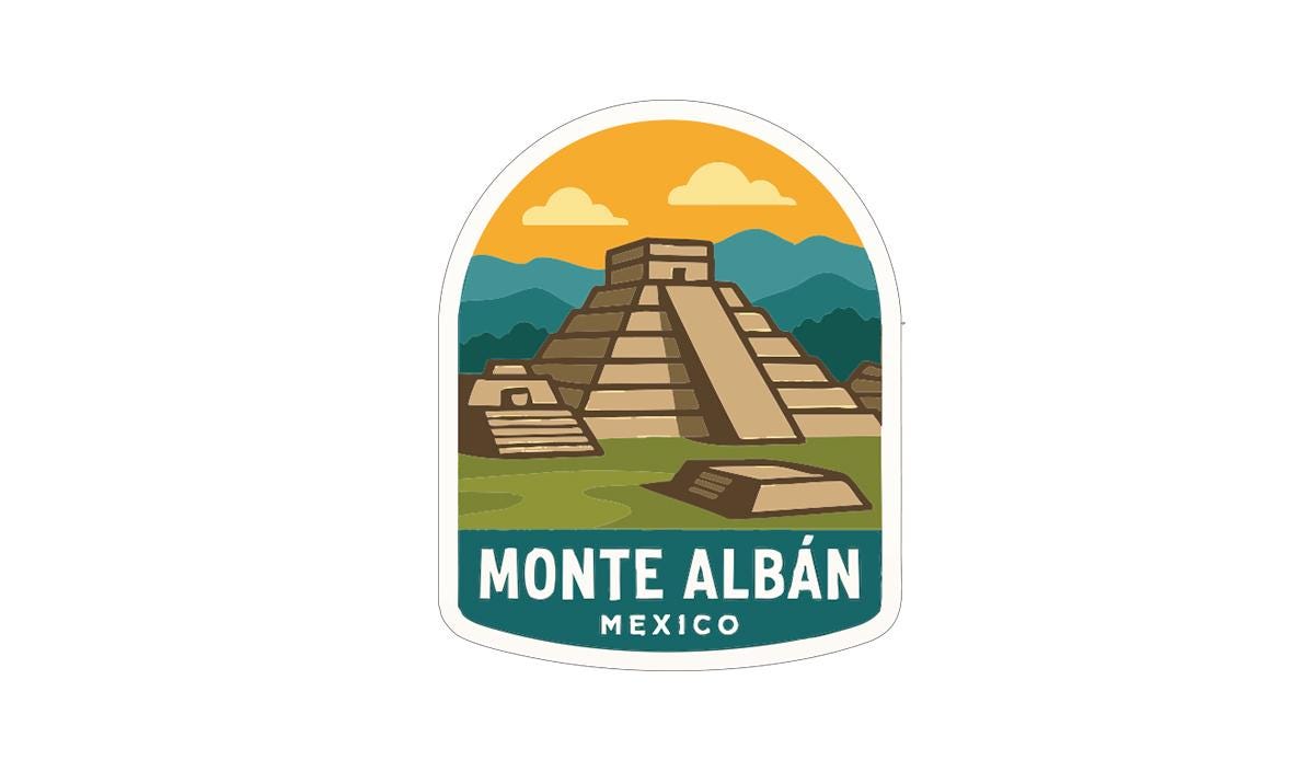 Monte Albán Mexico Iron On Heat Transfer Vinyl HTV Die-Cut Symbolic Landmark
