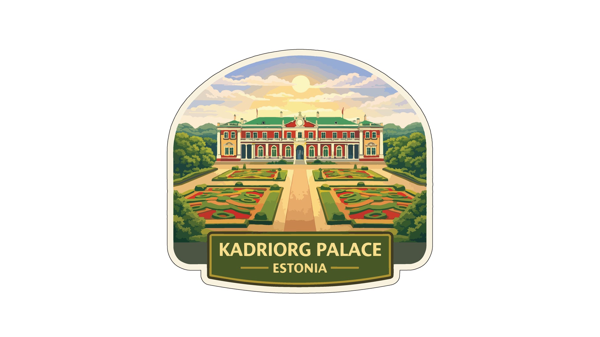 a large, ornate palace with a well-manicured garden in the foreground.