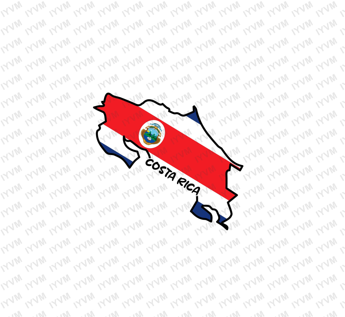 Costa Rica Map Iron On Heat Transfer Vinyl HTV / Republic of Costa Rica / San José / Costa Rican