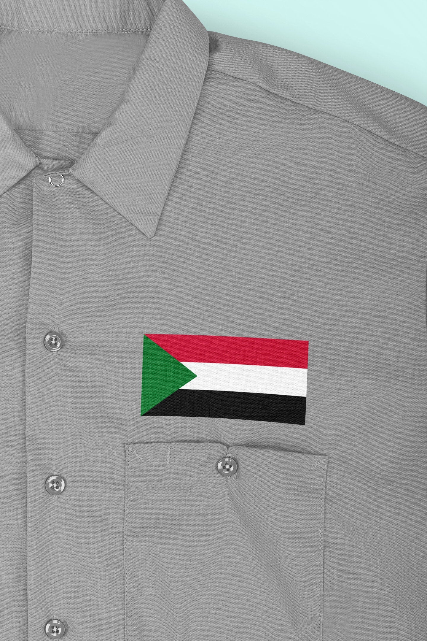 Sudan Flag Iron On Heat Transfer Vinyl HTV / Republic of the Sudan / North Sudan / Khartoum / Omdurman / Sudanese