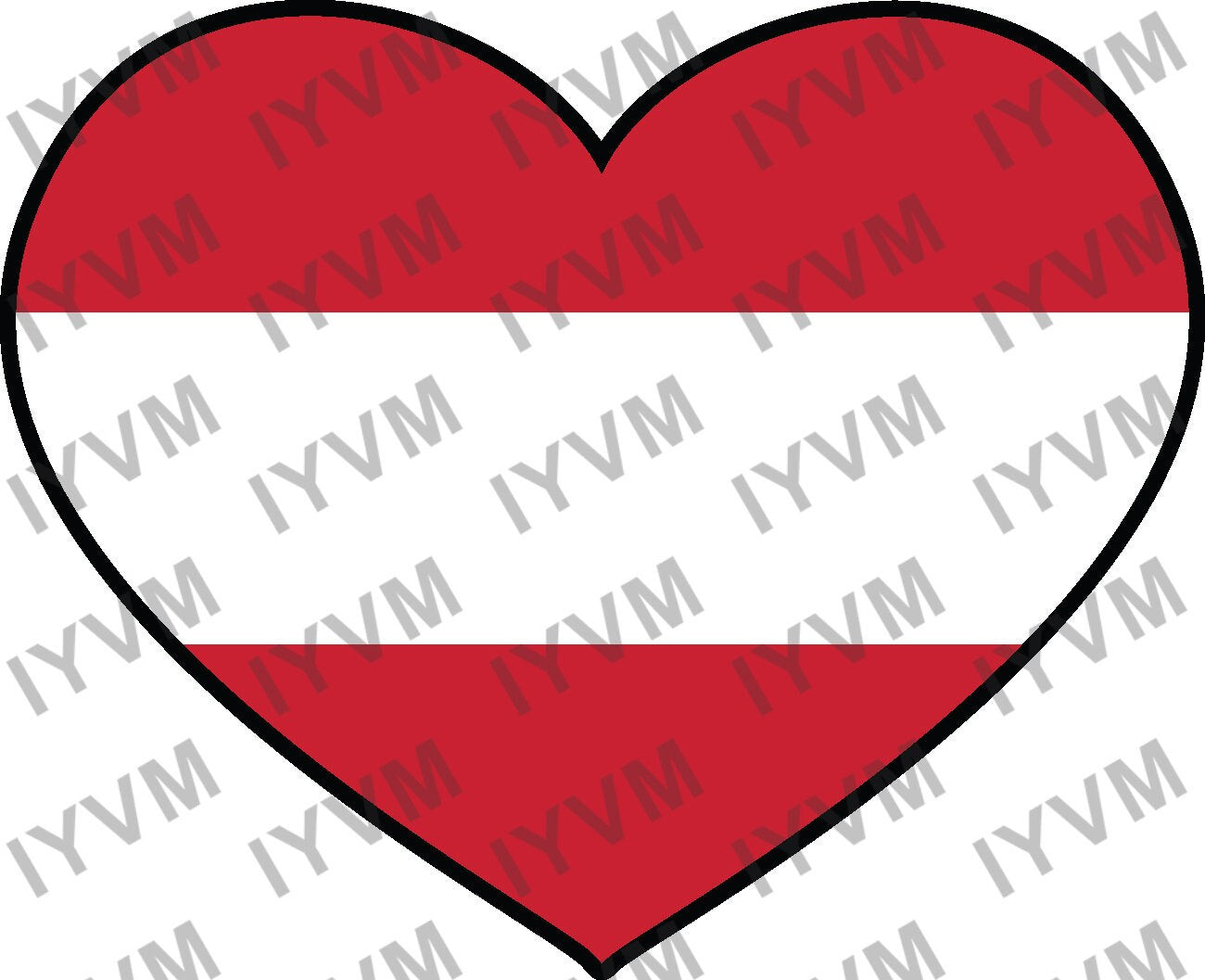 Austria Flag Heart Sticker Decal / Vienna / Republic of Austria