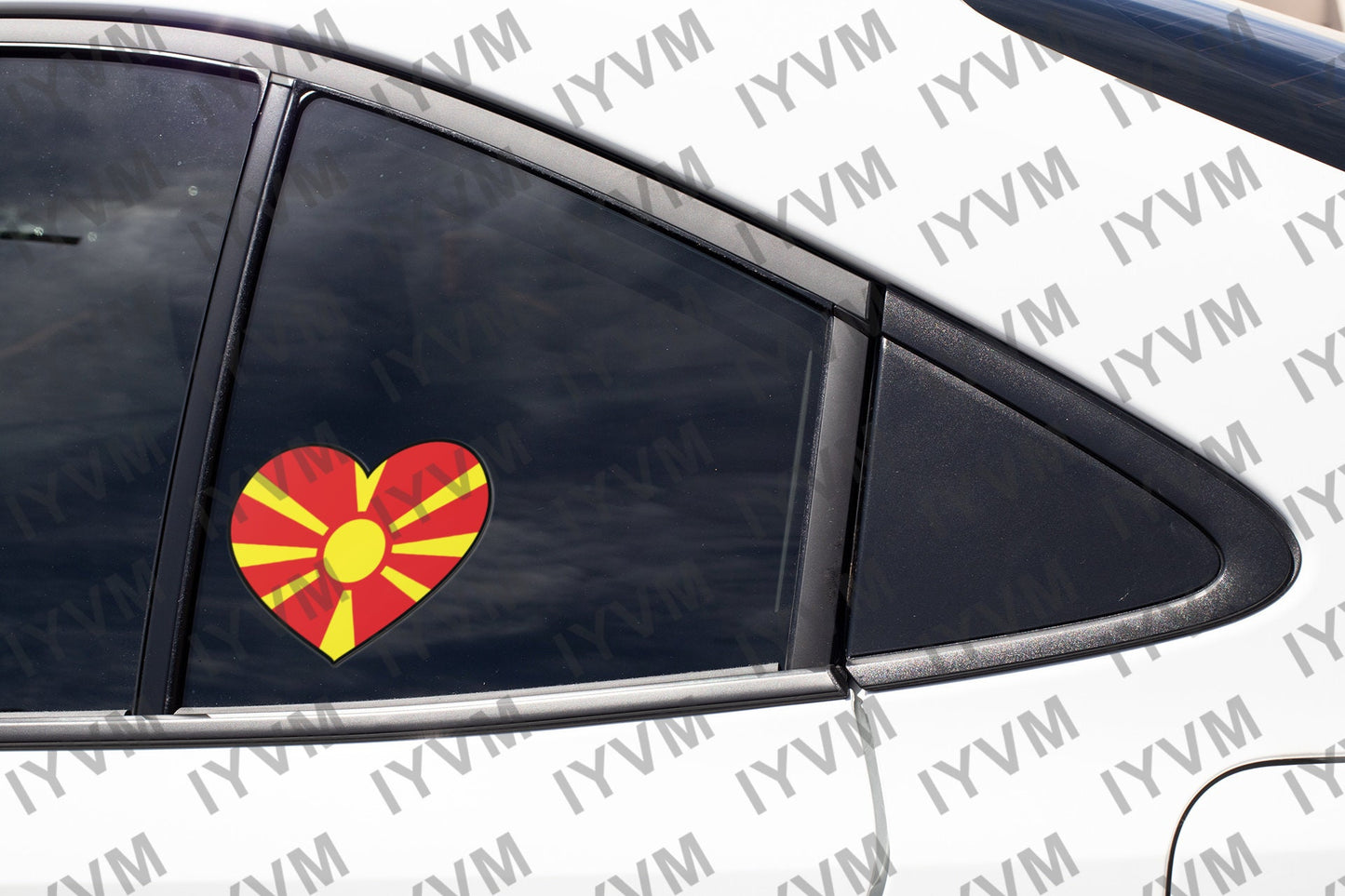 Macedonia Flag Heart Sticker Decal / Republic of North Macedonia / Република Северна Македонија / Skopje / Macedonian