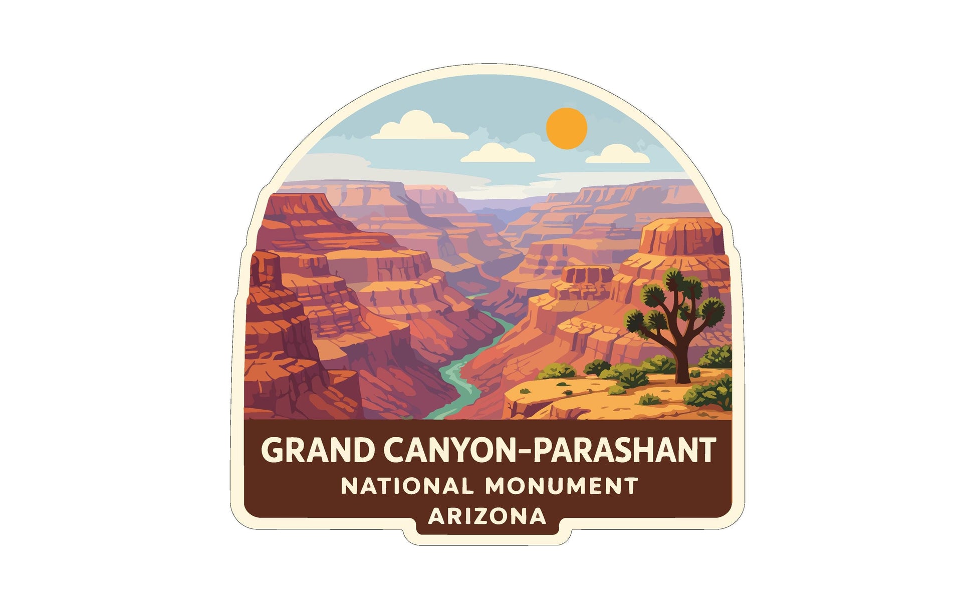 The image is a sticker or label for the Grand Canyon-Parashant National Monument in Arizona.