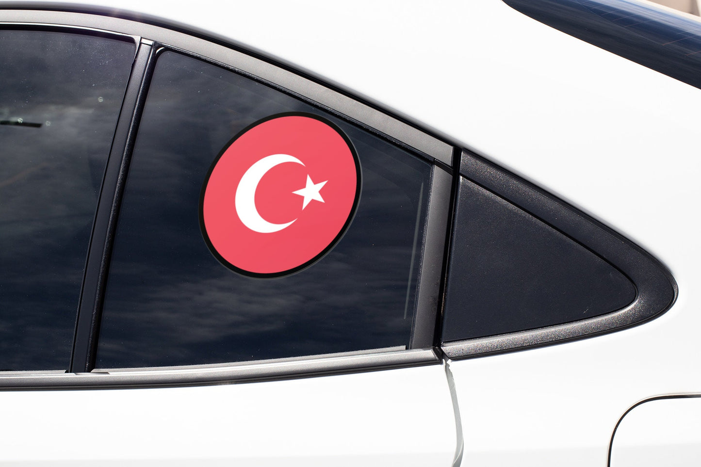 Turkey Flag Circle Sticker Decal