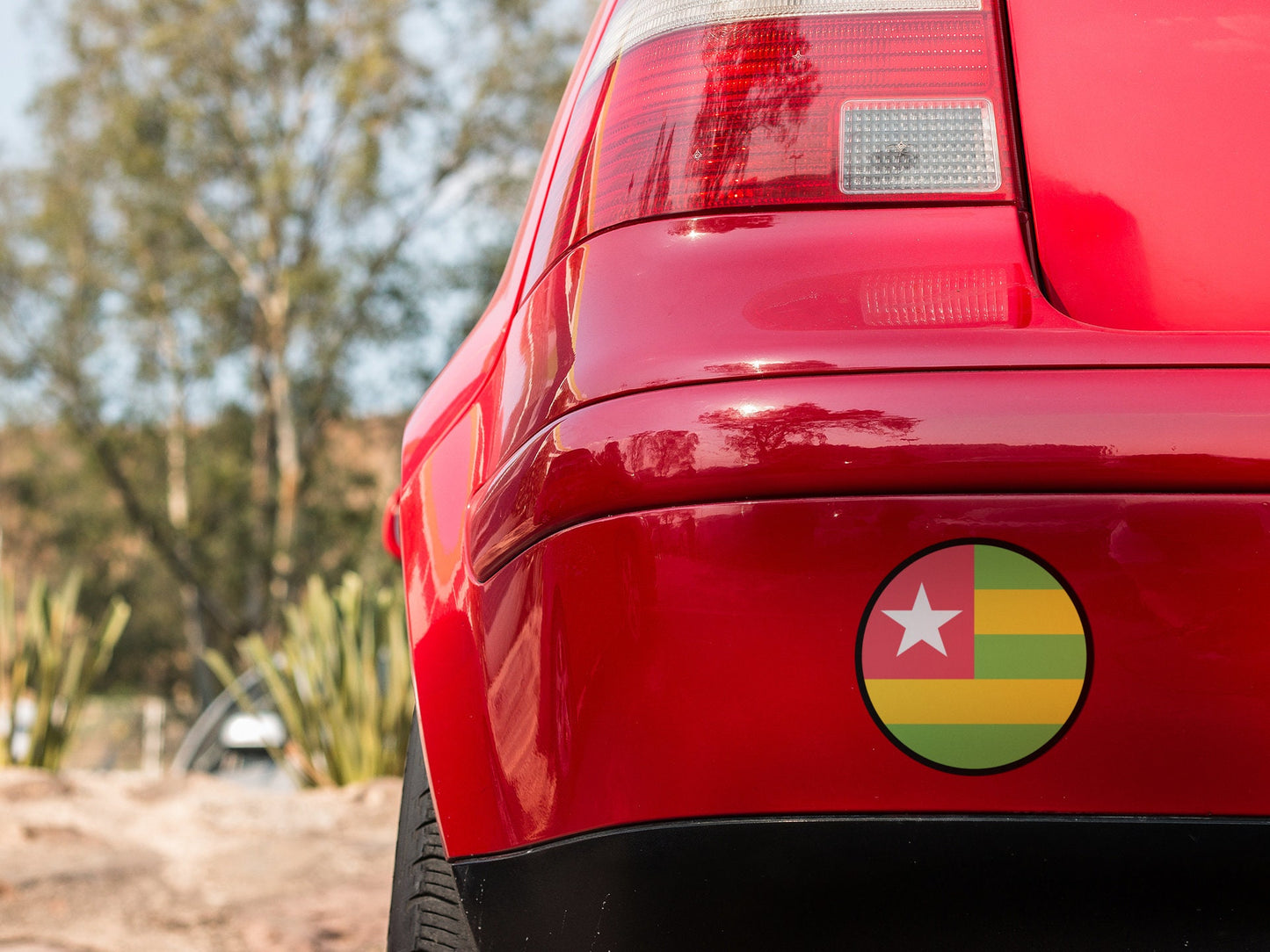 Togo Flag Circle Sticker Decal