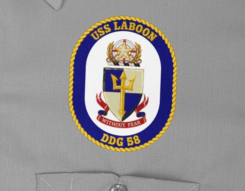 USS Laboon DDG-58 Badge Iron On Heat Transfer Vinyl HTV Arleigh Burke Class Destroyer