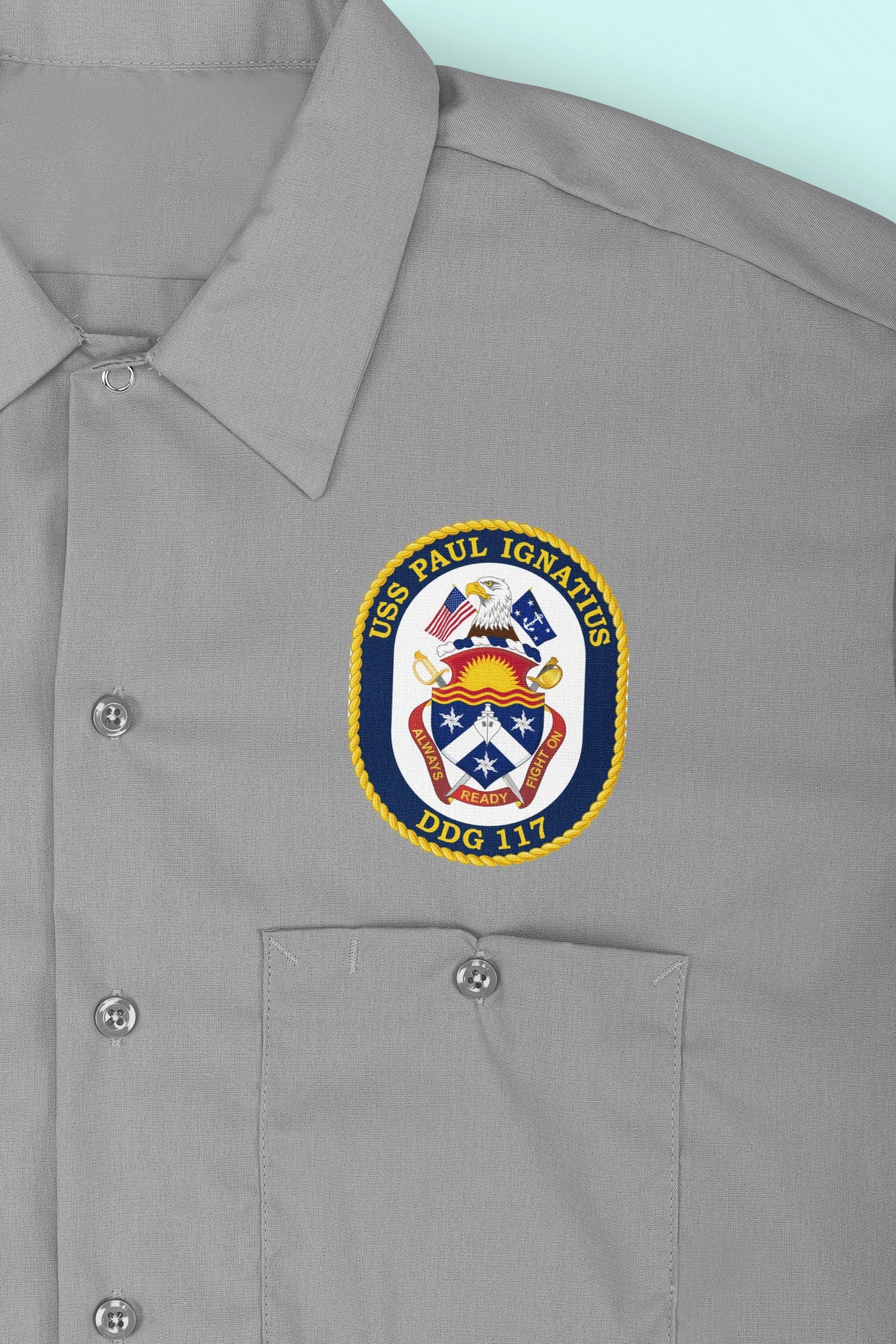 USS Paul Ignatius DDG-117 Badge Iron On Heat Transfer Vinyl HTV Arleigh Burke Class Destroyer