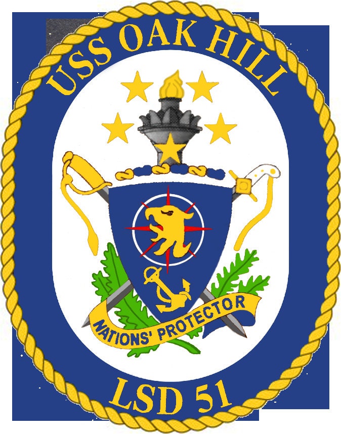 USS Oak Hill LSD-51 Badge Iron On Heat Transfer Vinyl HTV Harpers Ferry Class Dock landing ship