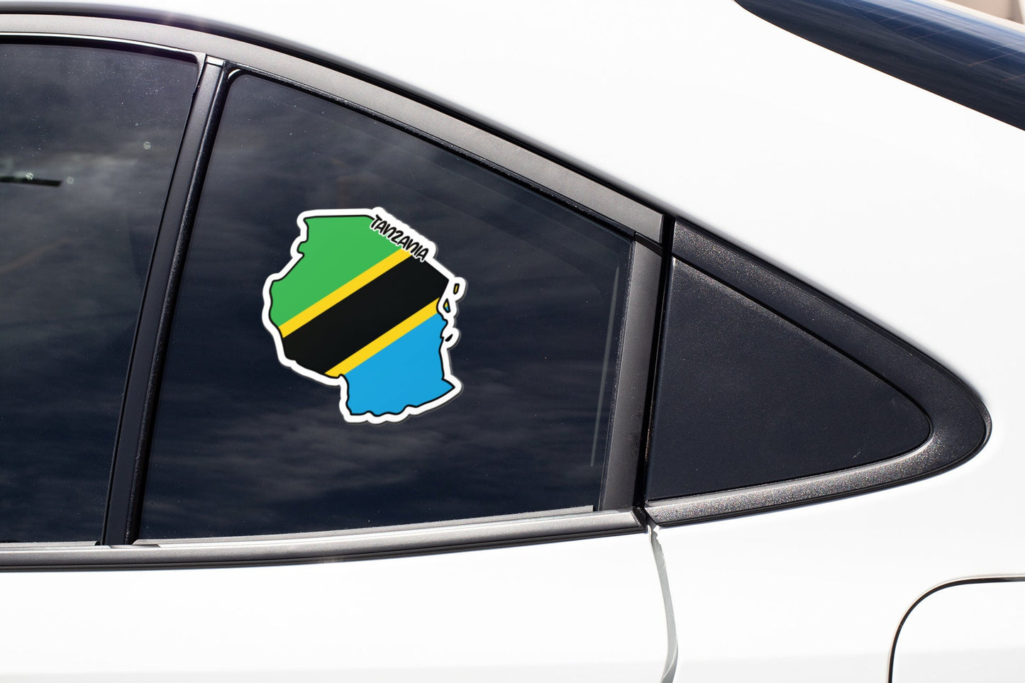 Tanzania Map Flag Sticker Decal