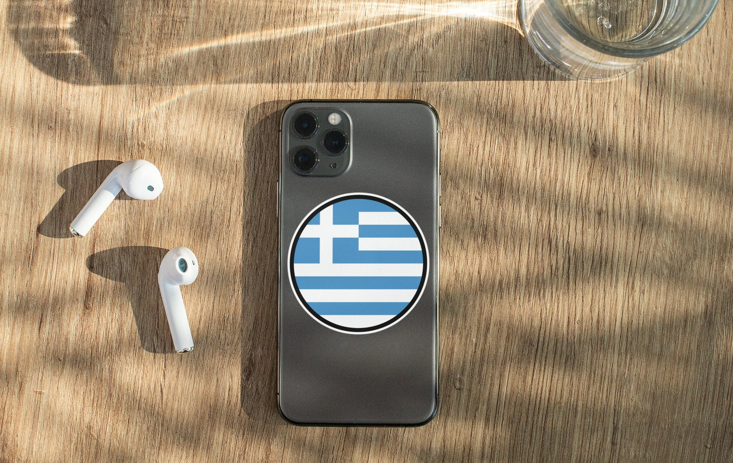 Greece Flag Circle Sticker Decal