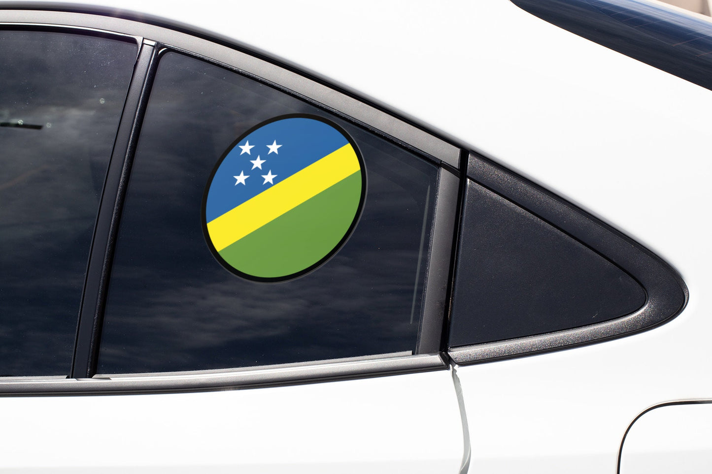Solomon Islands Flag Circle Sticker Decal