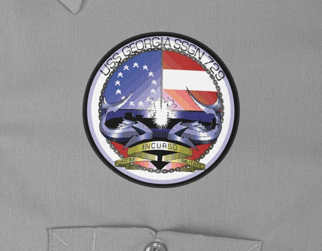 USS Georgia SSGN-729 Badge Iron On Heat Transfer Vinyl HTV Ohio Class Guided Missile Submarine