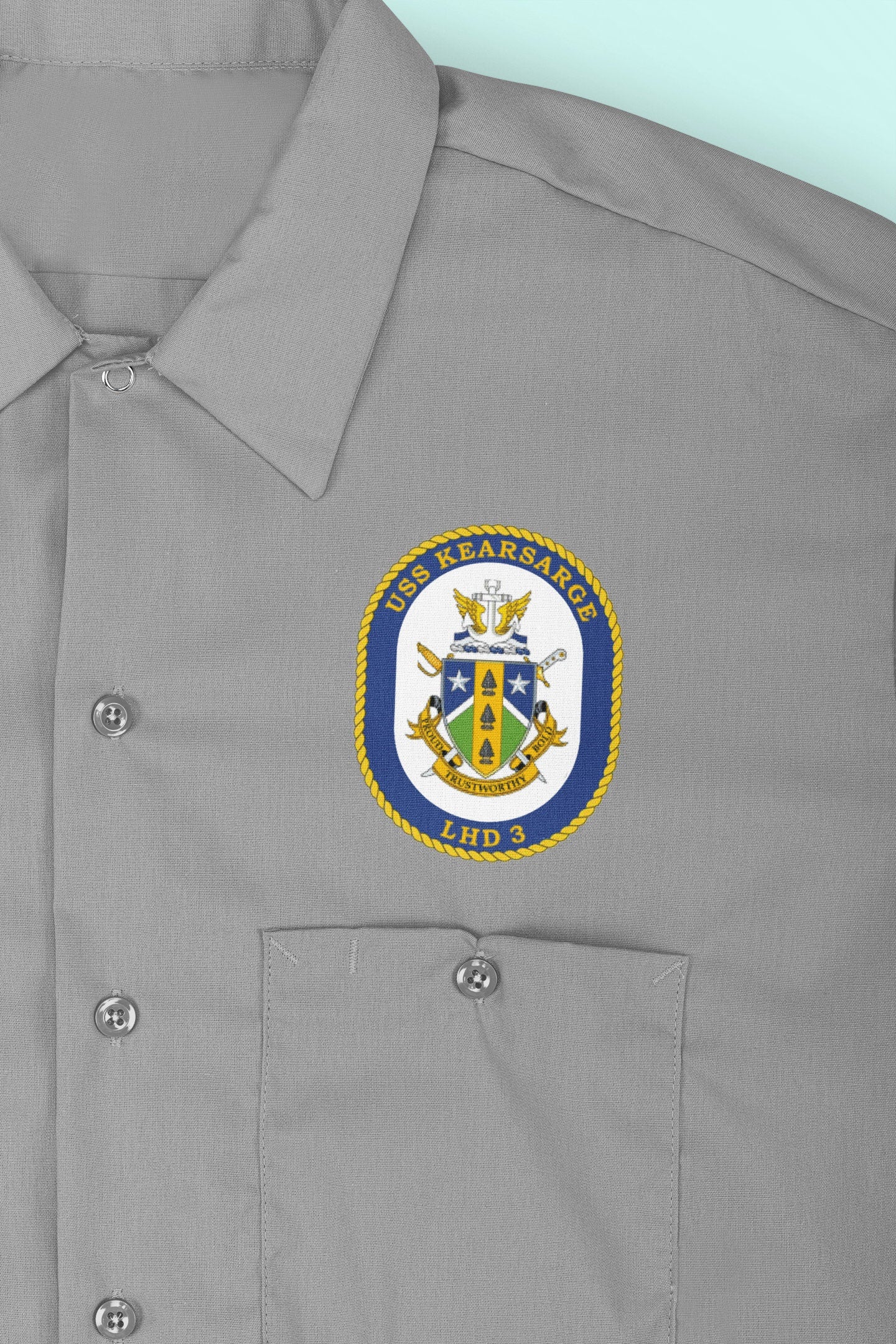 USS Kearsarge LHD-3 Badge Iron On Heat Transfer Vinyl HTV Wasp Class Amphibious assault ship