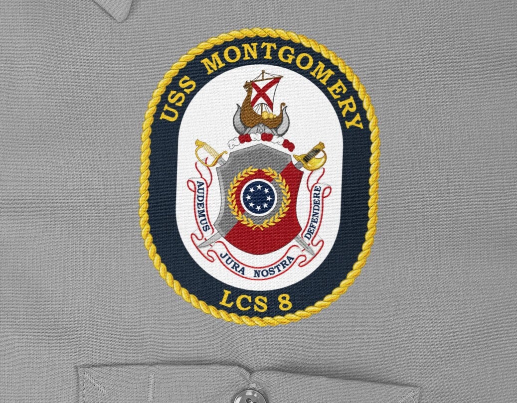 USS Montgomery LCS-8 Badge Iron On Heat Transfer Vinyl HTV Independence Class Littoral combat ship