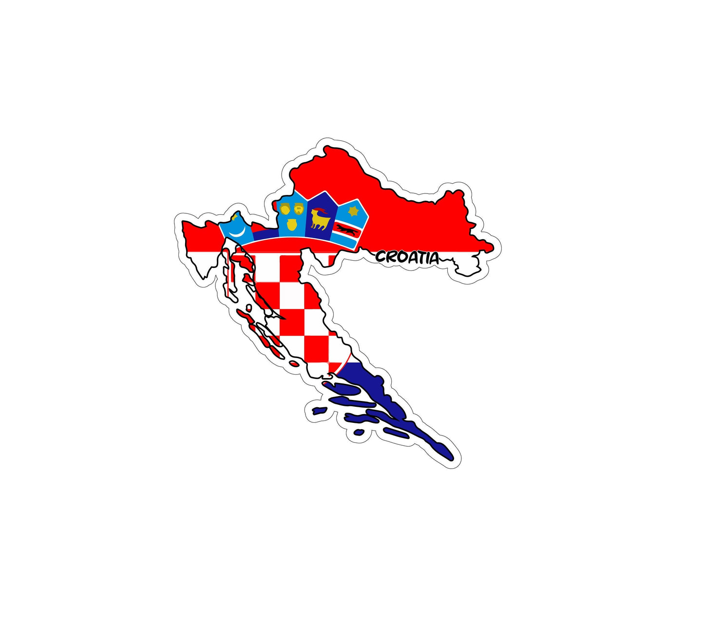 Croatia Map Flag Sticker Decal