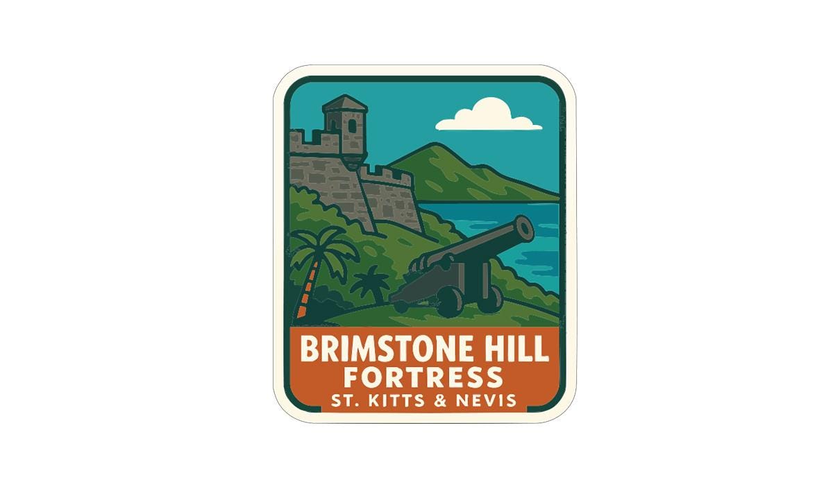 Brimstone Hill Fortress St. Kitts & Nevis Iron On Heat Transfer Vinyl HTV Symbol