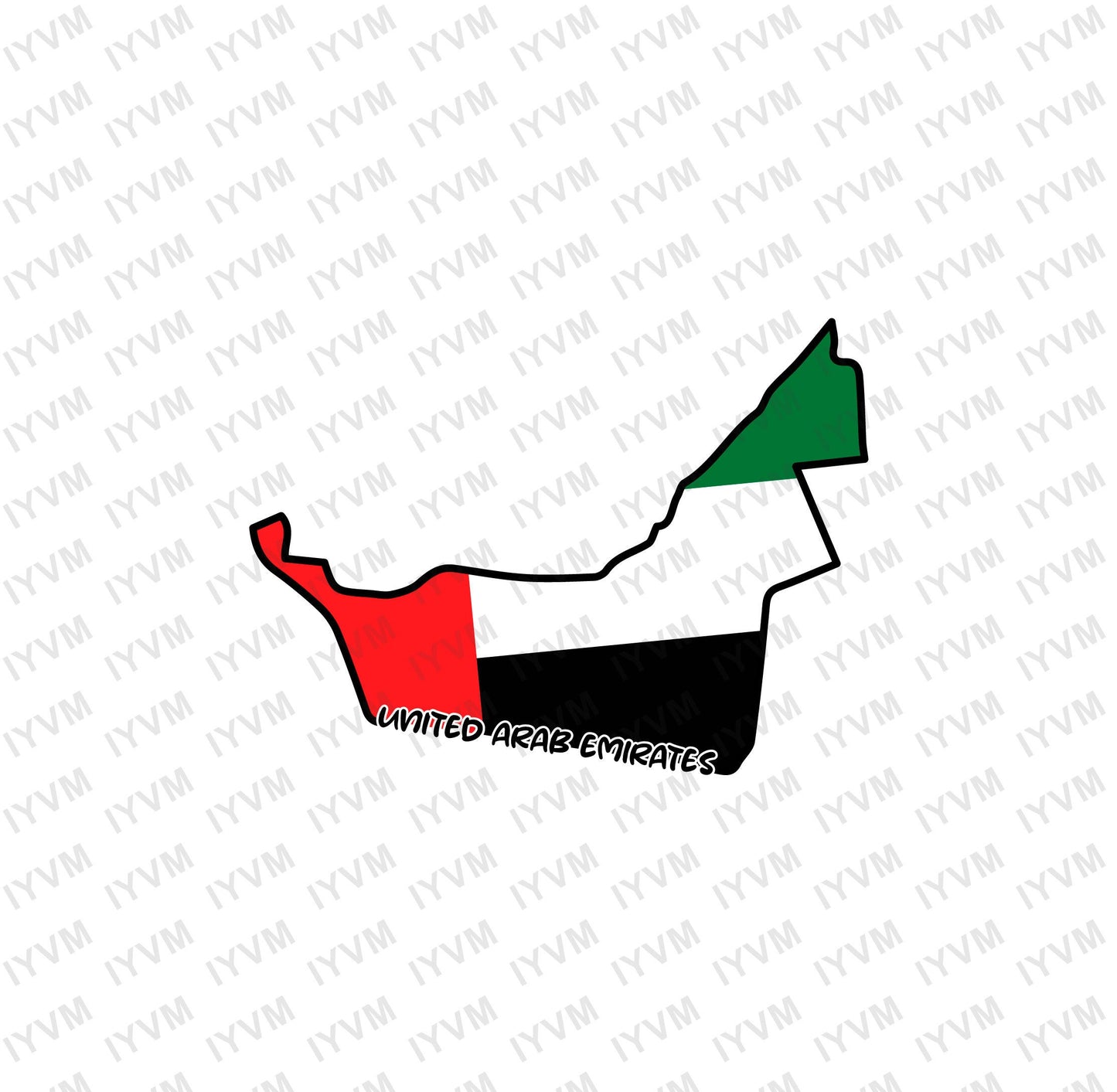 United Arab Emirates Map Iron On Heat Transfer Vinyl HTV / UAE / Abu Dhabi / Dubai / Emirati