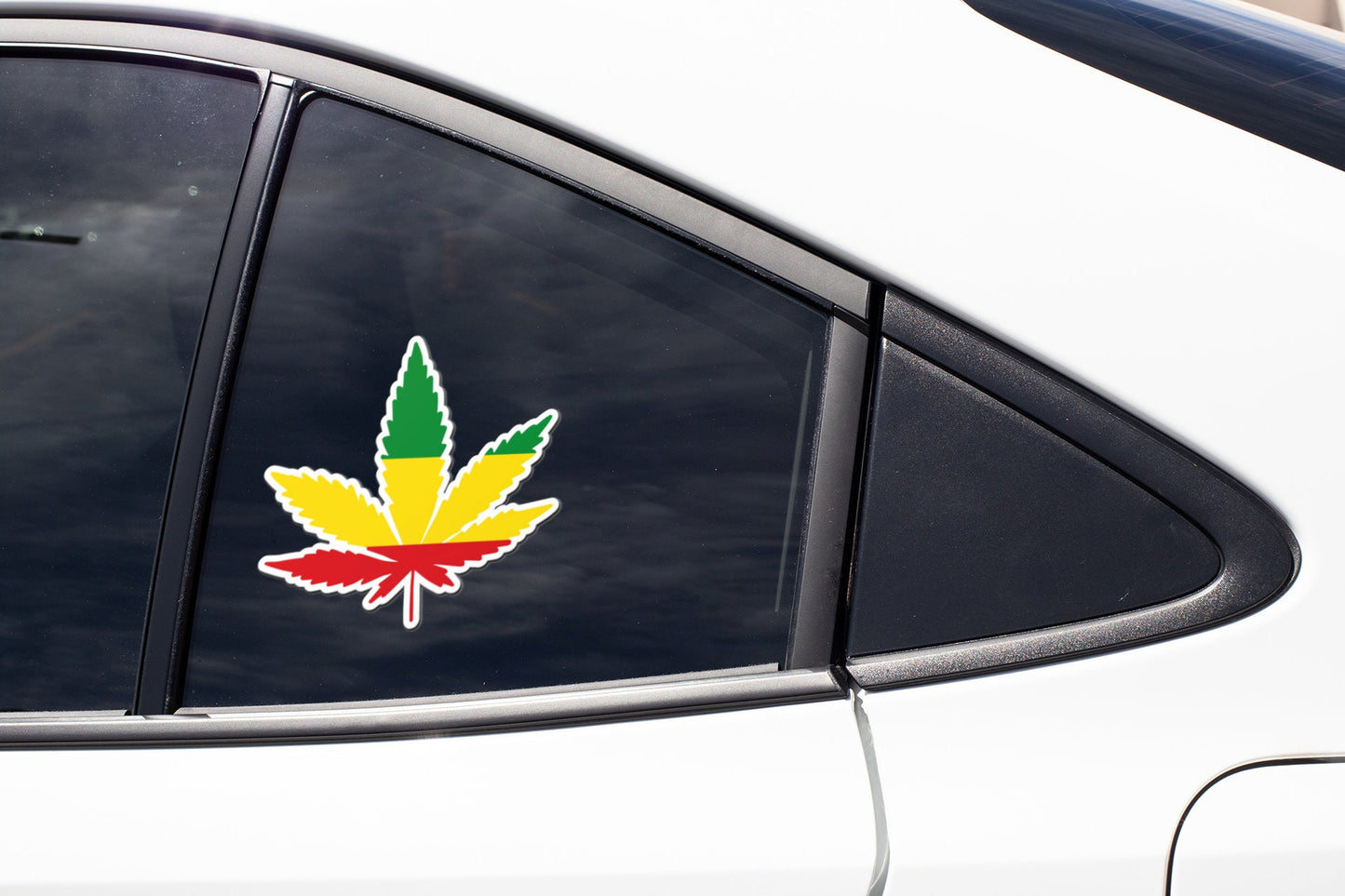 Rasta Mota Leaf Sticker Decal Rastafari Rastafarianism Jamaica Rastafarian Reggae Caribbean Cannabis Pot Legalization Marijuana Weed