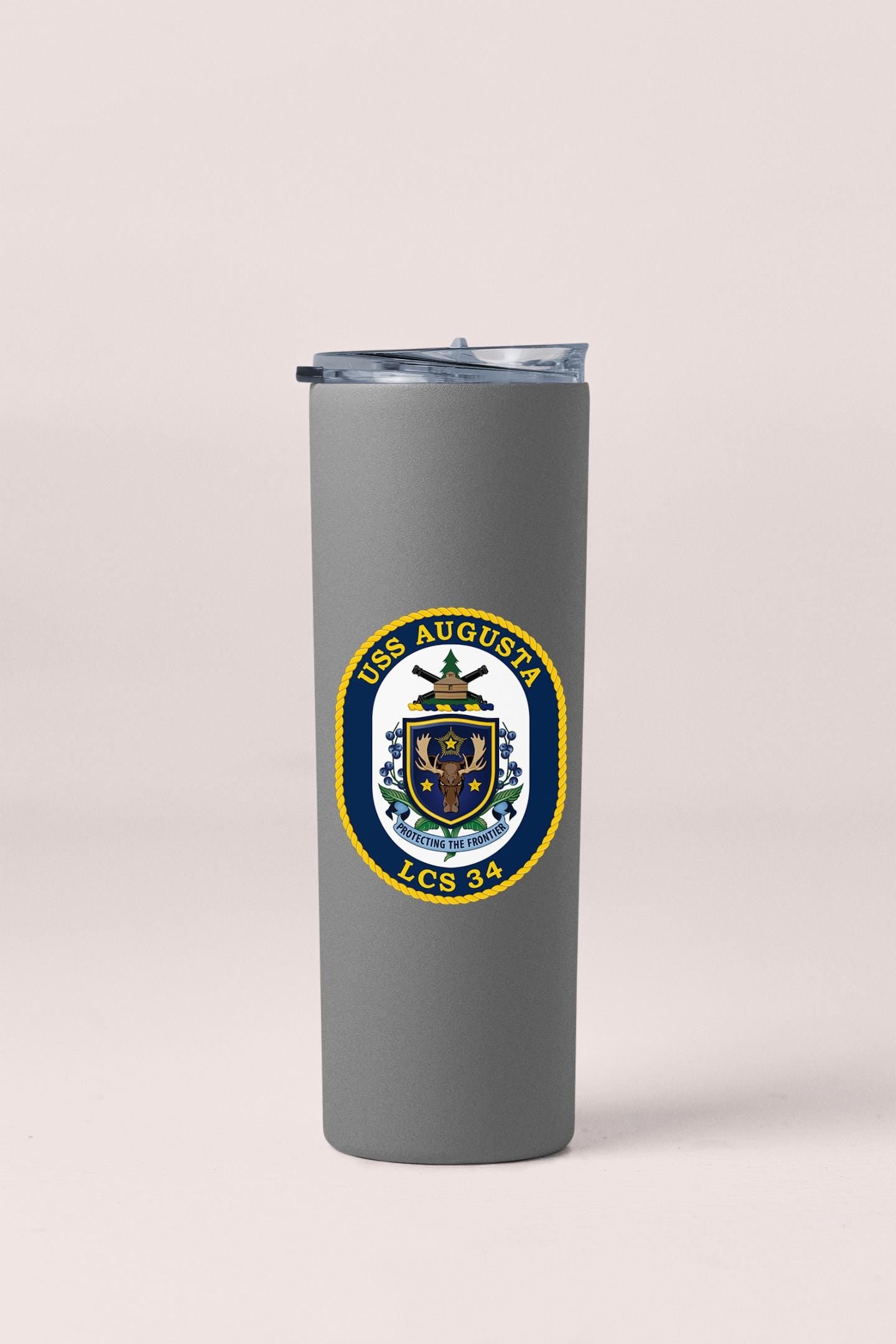 a stainless steel tumbler with the seal of the united states of america on it