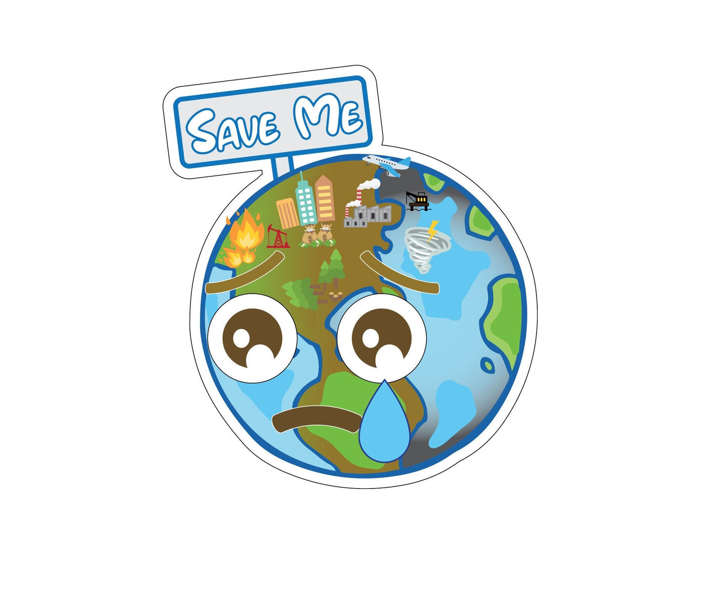 Save the Earth Sticker Decal Vinyl Go Green Decal End Climate Change Go Green Stop Global Warming