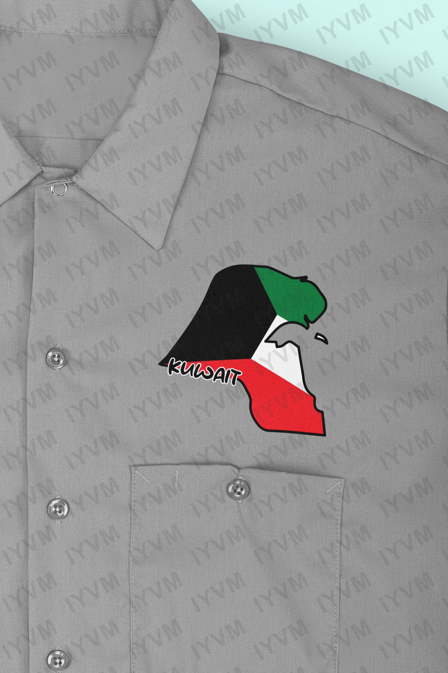 Kuwait Map Iron On Heat Transfer Vinyl HTV / State of Kuwait / Kuwait City / Kuwaiti