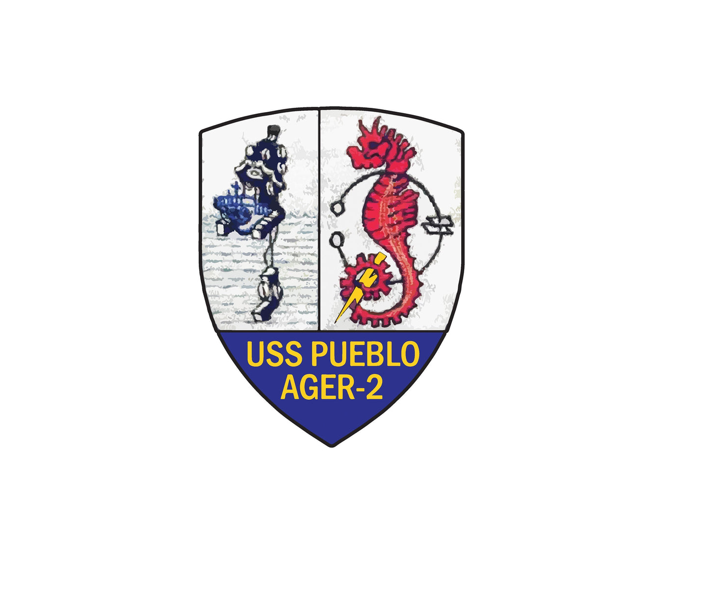 USS Pueblo AGER-2 Badge Sticker Decal Banner Class Technical research ship Car Sticker Bumper Sticker for Car Emblem