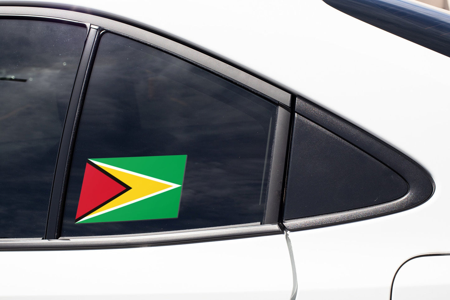 Guyana Flag Sticker Decal / Co‑operative Republic of Guyana / One People, One Nation, One Destiny / Georgetown / Guyanese