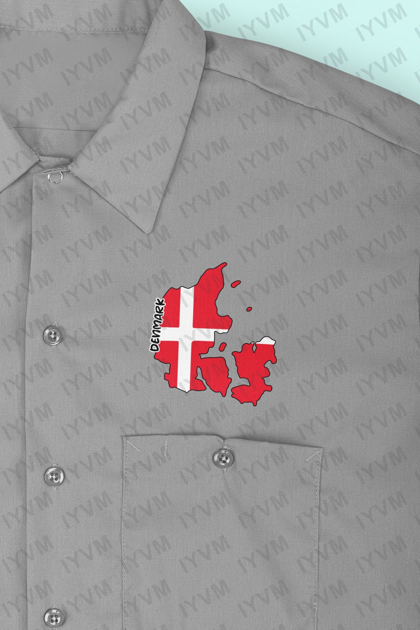 Denmark Map Iron On Heat Transfer Vinyl HTV / Copenhagen / Guds hjælp, folkets kærlighed, Danmarks styrke / Danish