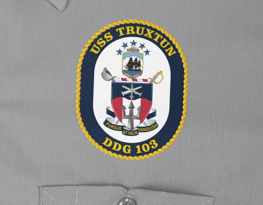 USS Truxtun DDG-103 Badge Iron On Heat Transfer Vinyl HTV Arleigh Burke Class Destroyer