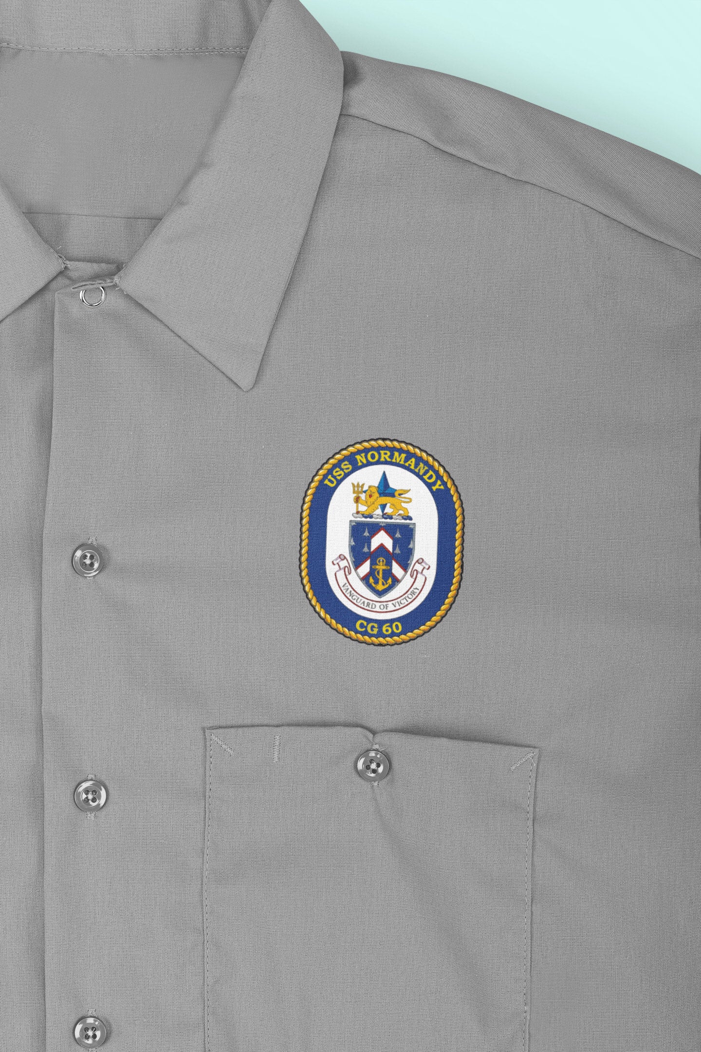 USS Normandy CG-60 Badge Iron On Heat Transfer Vinyl HTV Ticonderoga Class Cruiser
