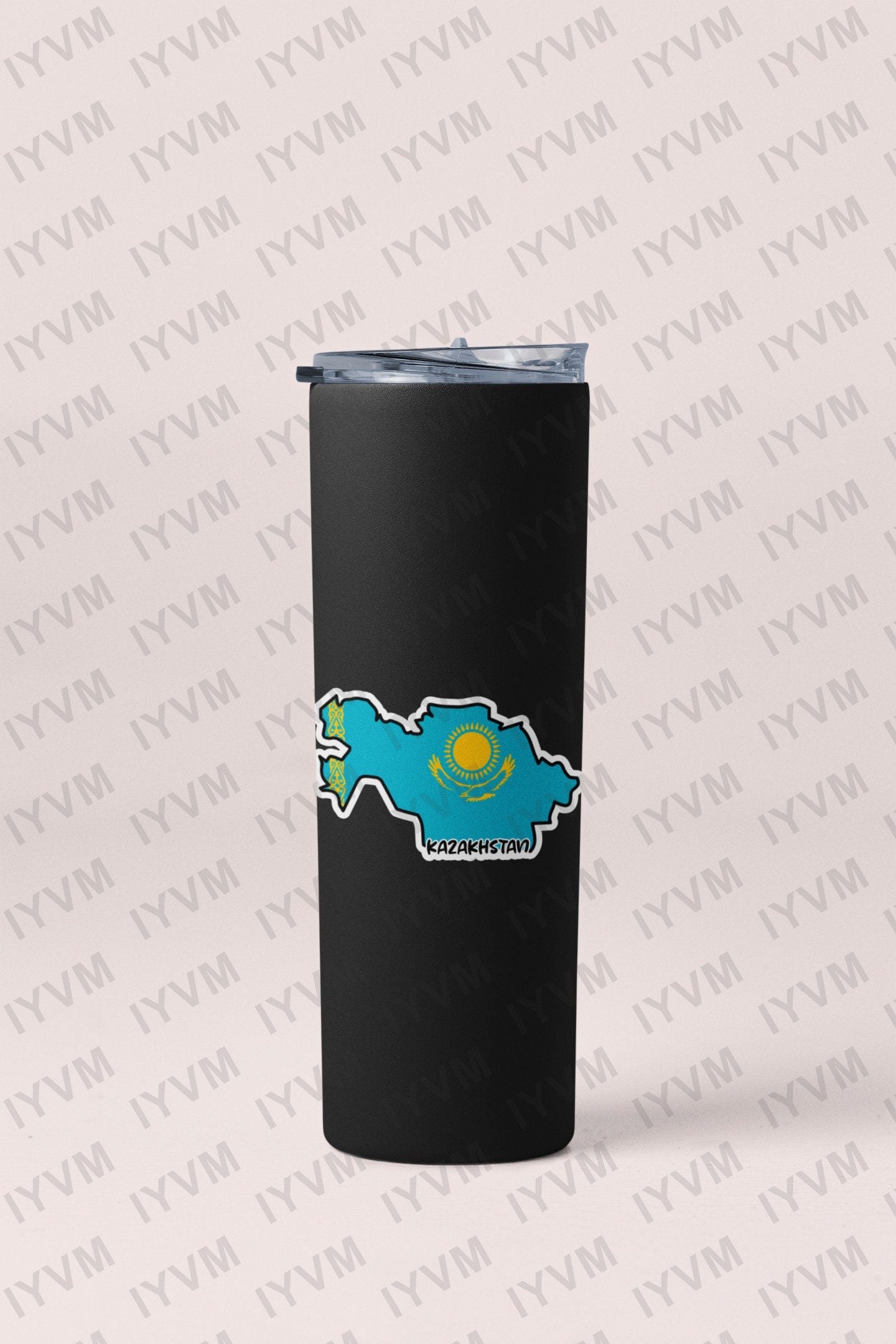 Kazakhstan Map Flag Sticker Decal / Republic of Kazakhstan / Қазақстан Республикасы / Nur-Sultan / Kazakh / Kazakhstani