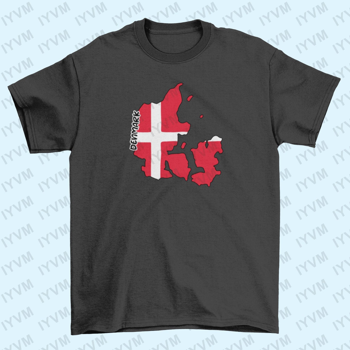 Denmark Map Iron On Heat Transfer Vinyl HTV / Copenhagen / Guds hjælp, folkets kærlighed, Danmarks styrke / Danish