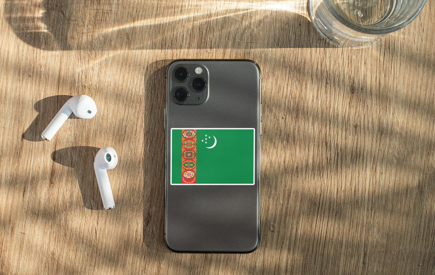 Turkmenistan Flag Sticker Decal