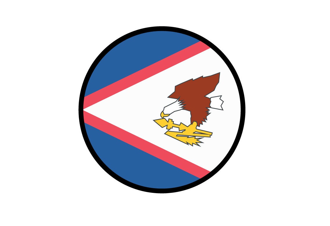 American Samoa Flag Circle Sticker Decal