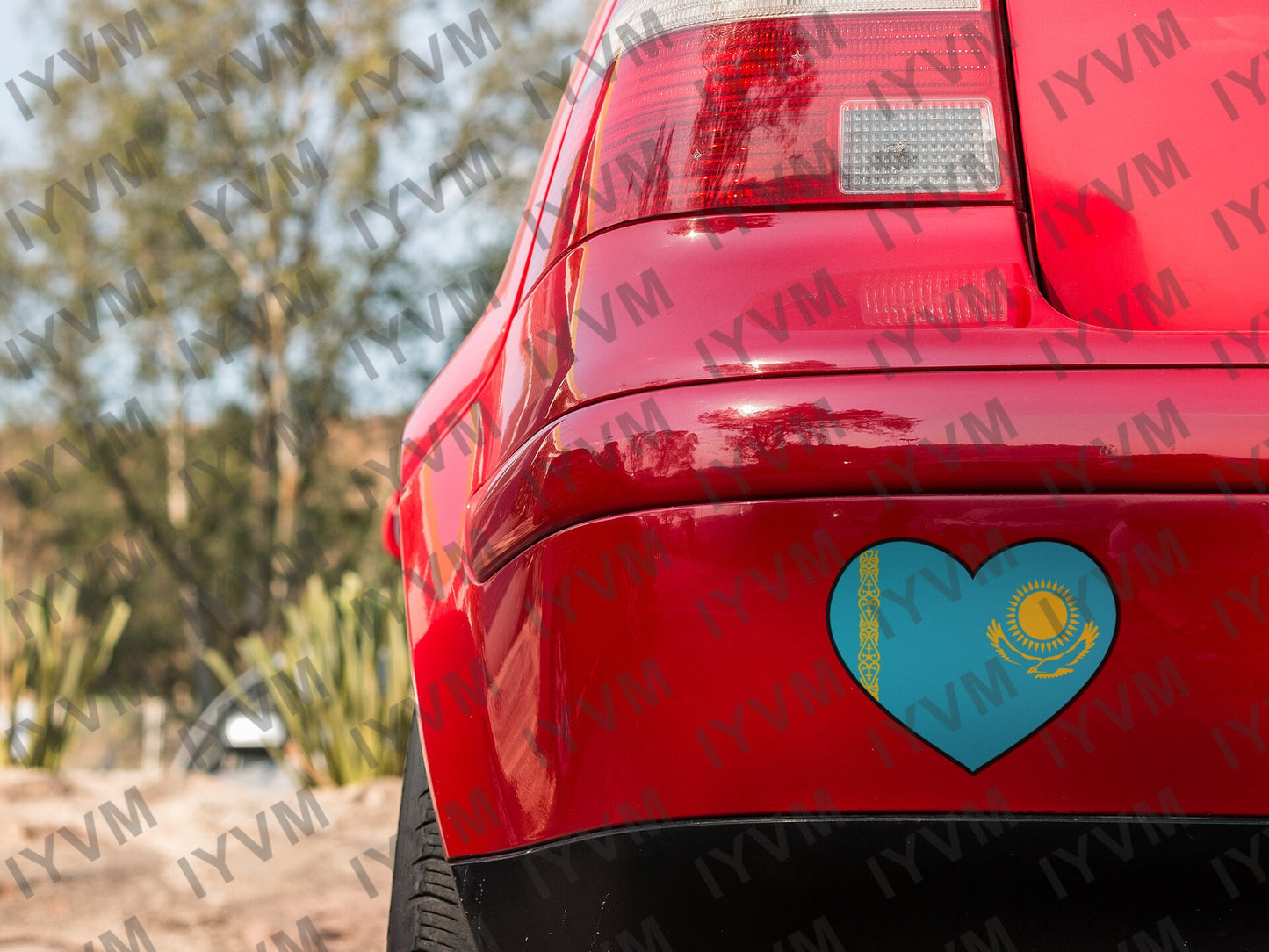 Kazakhstan Flag Heart Sticker Decal / Republic of Kazakhstan / Қазақстан Республикасы / Nur-Sultan / Kazakh / Kazakhstani
