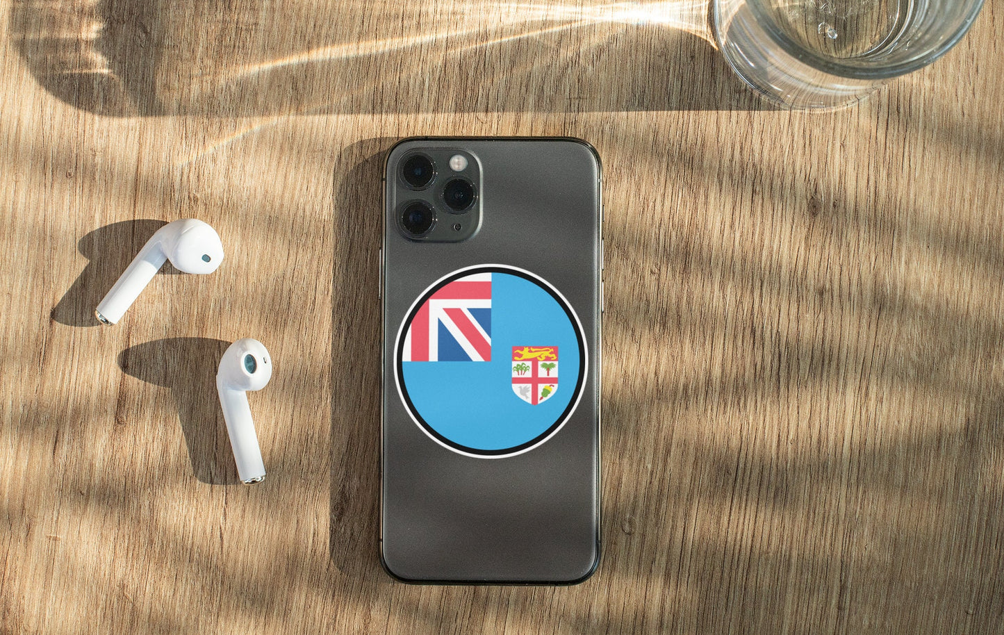 Fiji Flag Circle Sticker Decal