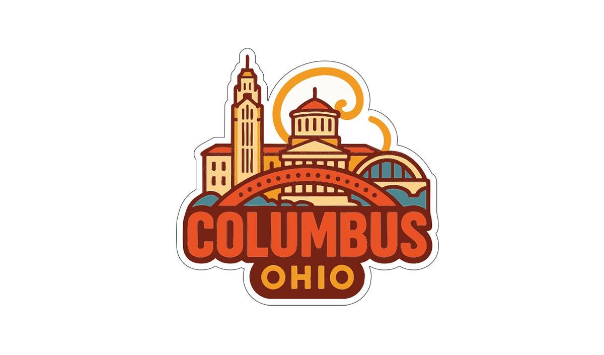 a stylized logo for the city of Columbus, Ohio.