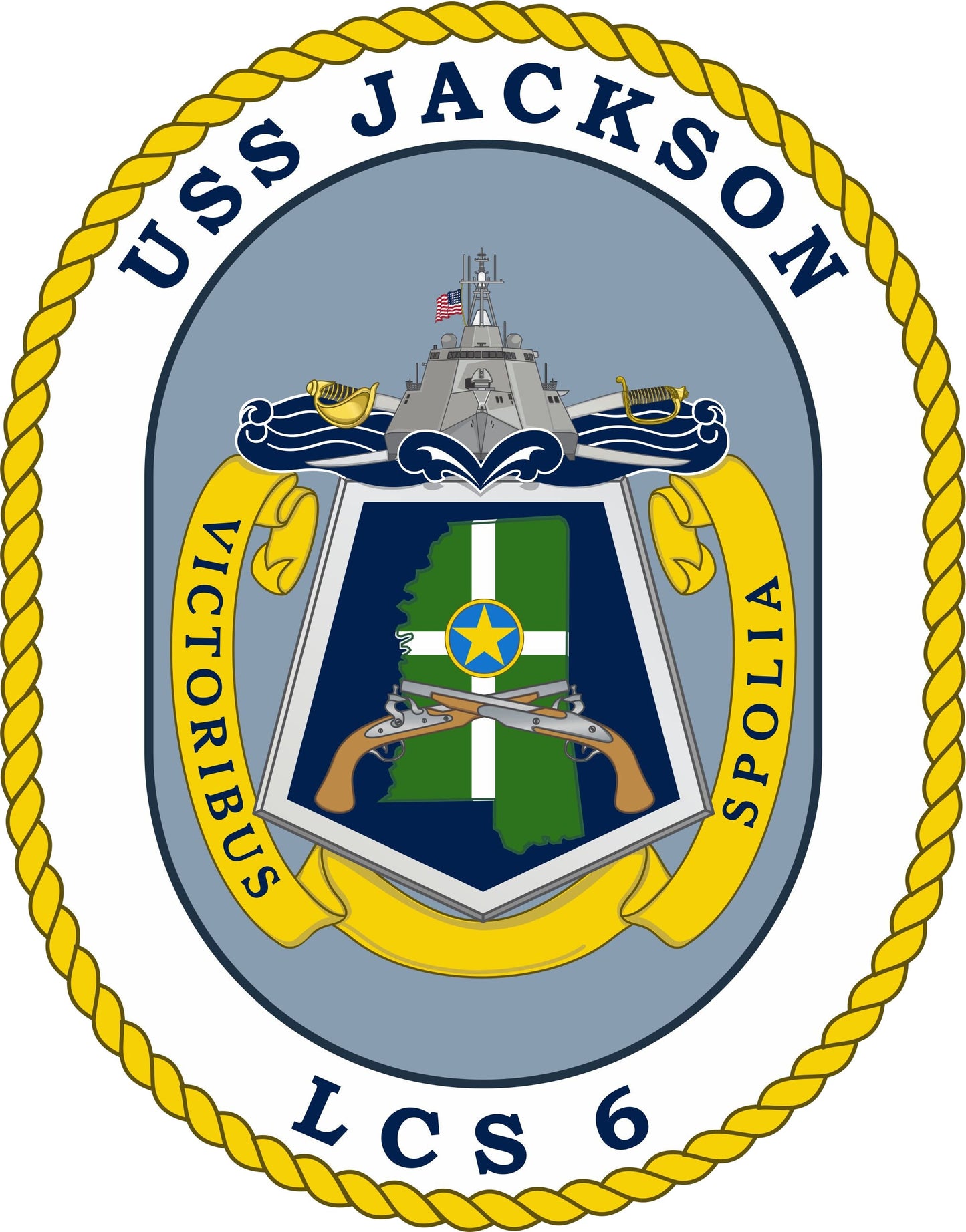 USS Jackson LCS-6 Badge Iron On Heat Transfer Vinyl HTV Independence Class Littoral combat ship