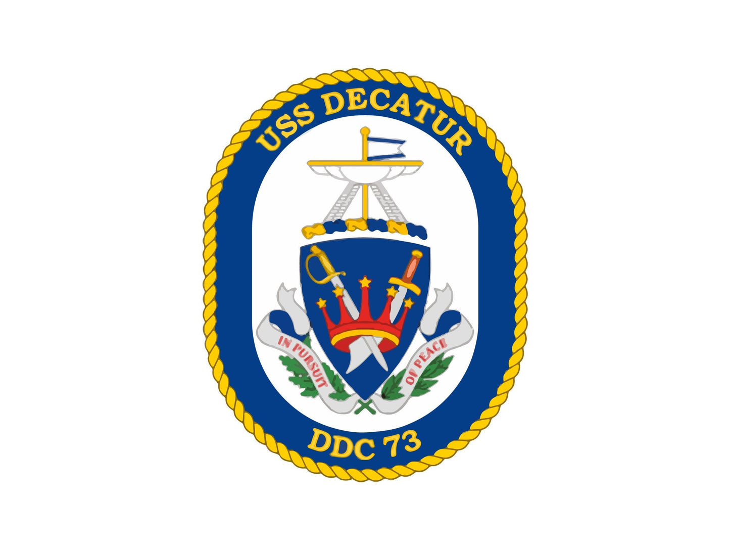 USS Decatur DDG-73 Badge Sticker Decal Arleigh Burke Class Destroyer Car Sticker Bumper Sticker for Car Emblem