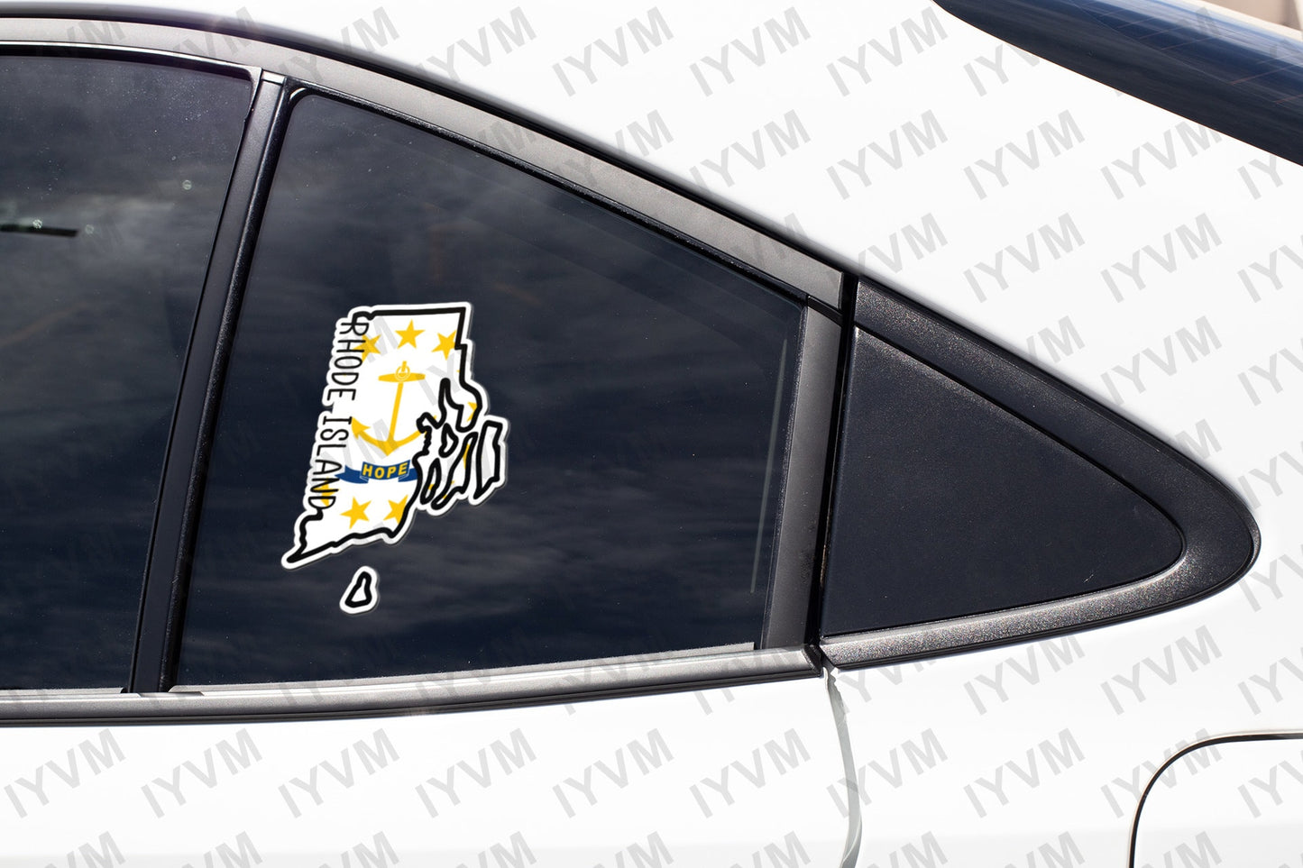 State of Rhode Island Map Flag Sticker Decal  USA Rhode Island State  Providence  The Ocean State  Little Rhody  Rogues Island /