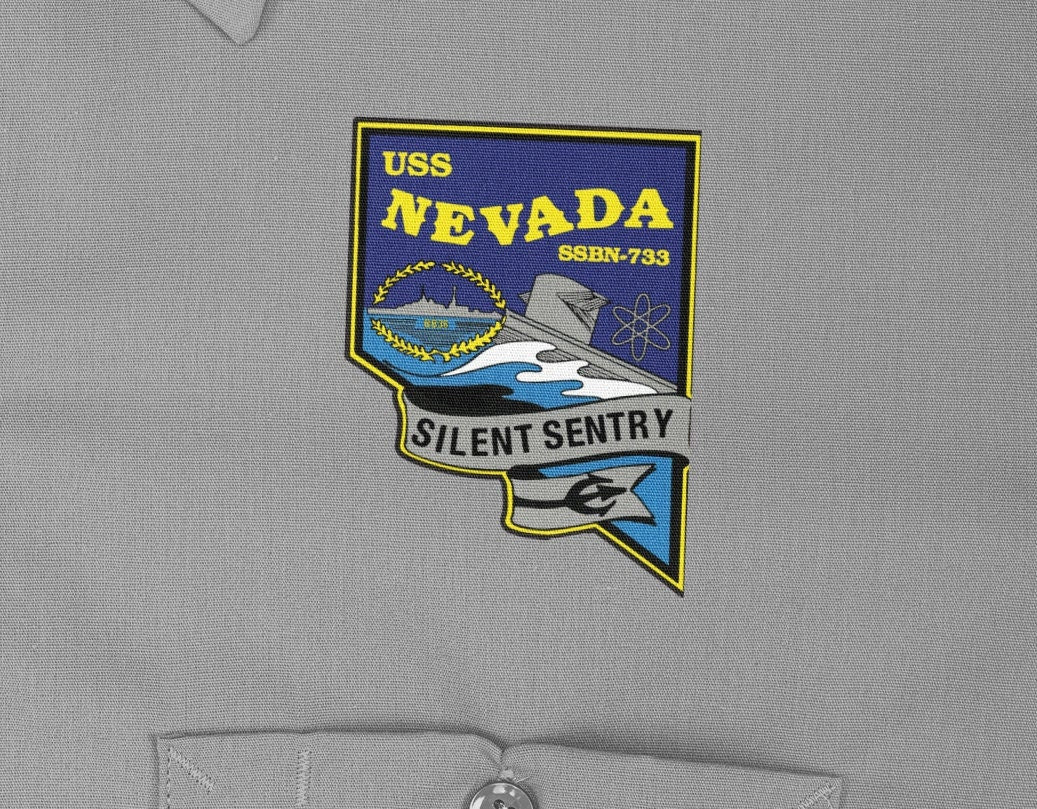 USS Nevada SSBN-733 Badge Iron On Heat Transfer Vinyl HTV Ohio Class Ballistic Missile Submarine
