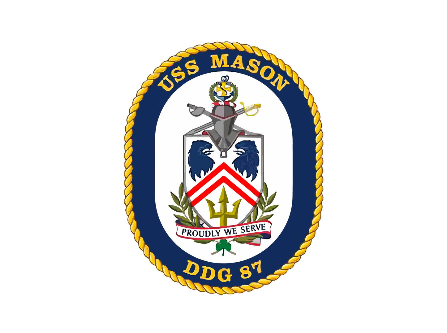 USS Mason DDG-87 Badge Sticker Decal Arleigh Burke Class Destroyer Car Sticker Bumper Sticker for Car Emblem