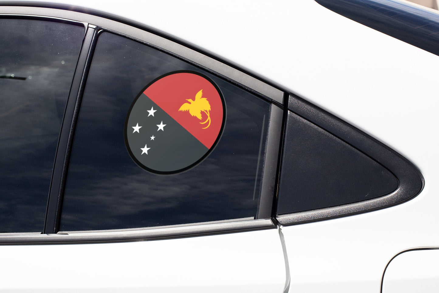 Papua New Guinea Flag Circle Sticker Decal