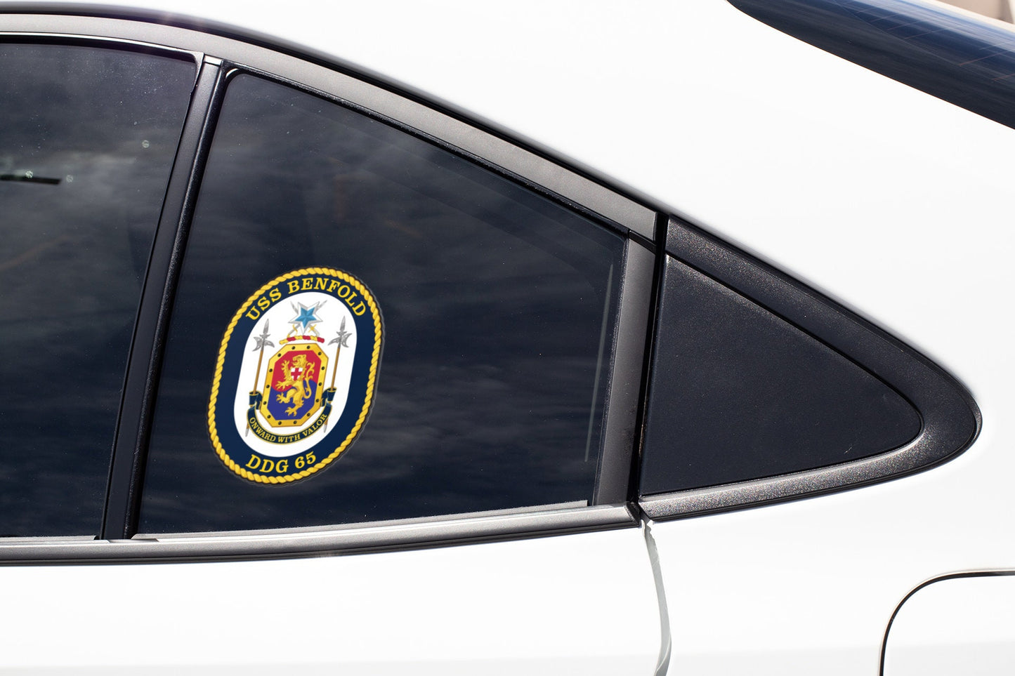 USS Benfold DDG-65 Badge Sticker Decal Arleigh Burke Class Destroyer Car Sticker Bumper Sticker for Car Emblem