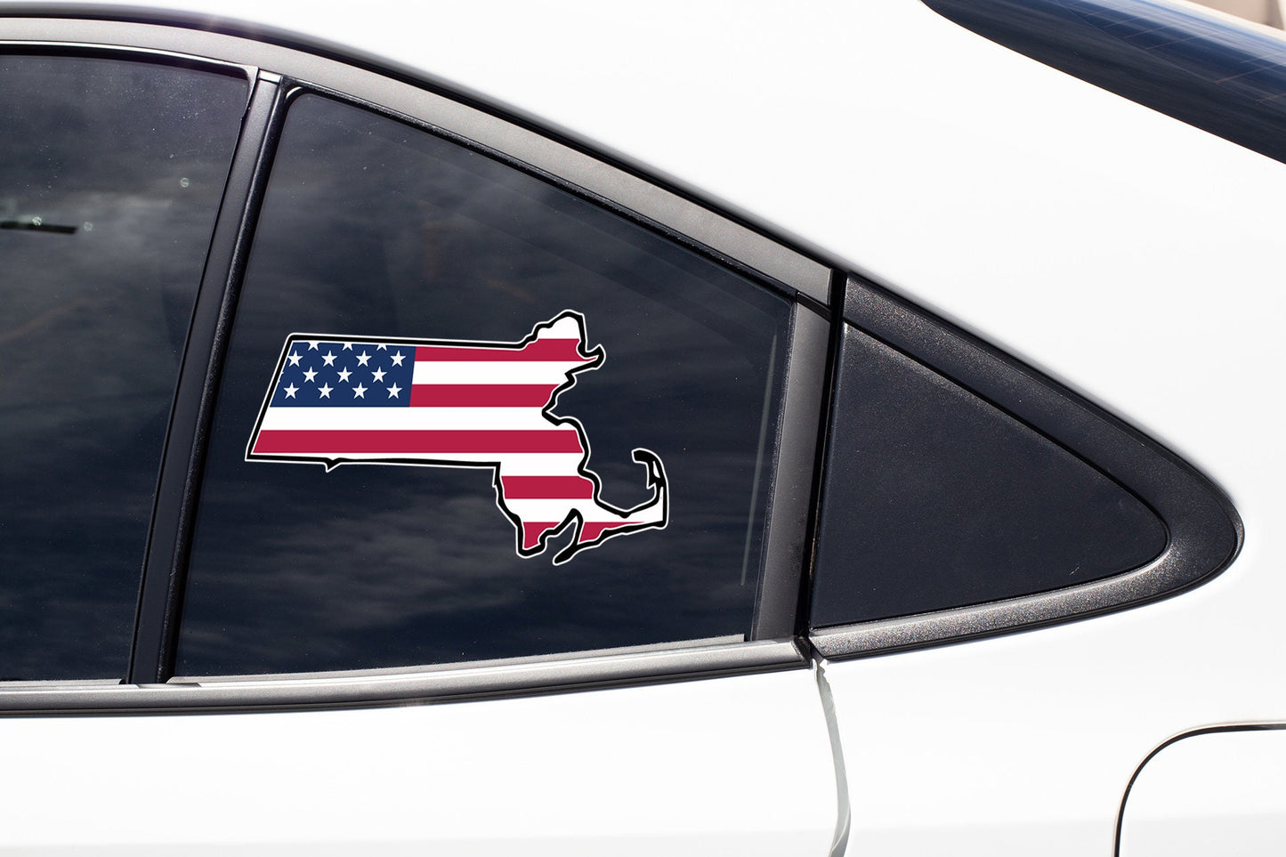 a car with a sticker of the state of texas on it